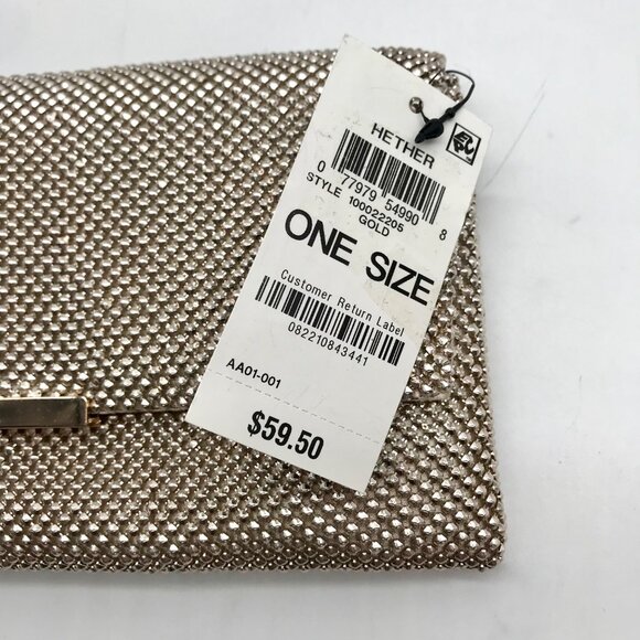 I.N.C. International Concepts Gold Mesh Hether Convertible Clutch - Picture 11 of 11